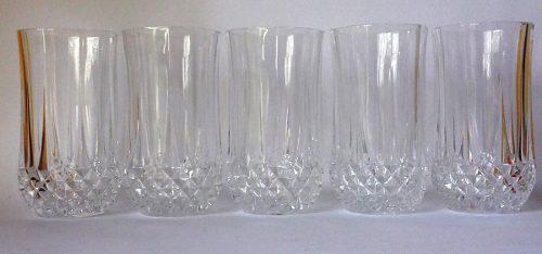 Cinco Hermosos Vasos Altos Cristal D'arques Modelo Longchamp