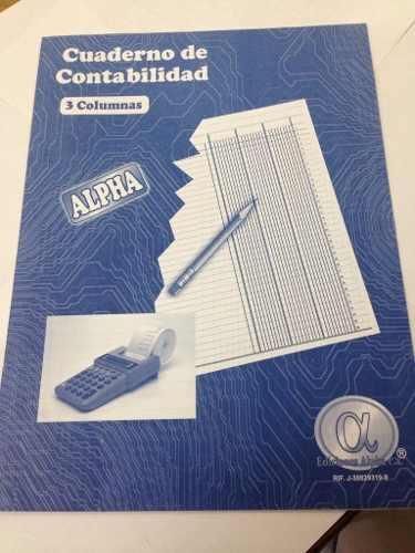 Cuaderno De Contabilidad 3 Ó 4 Columnas Alpha (x2)