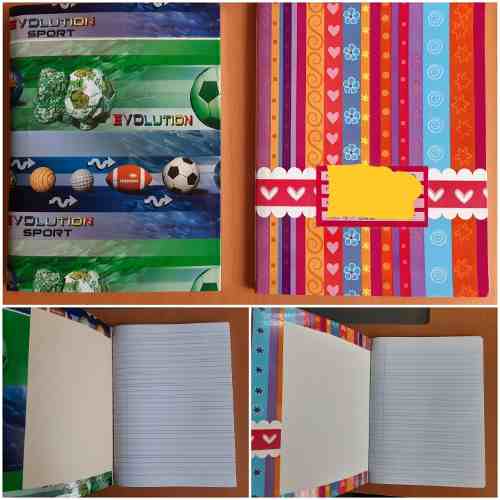 Cuadernos Doble Línea Nuevos Forrados En Papel Contact