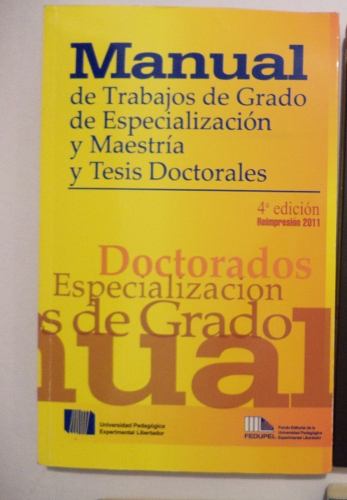 Manual De Trabajos De Grado Especializacion Maestria Tesis