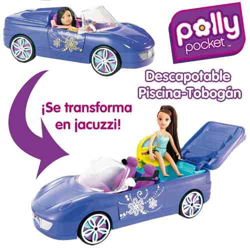 Carro Descapotable Con Piscina Y Tobogán De Polly Pocket
