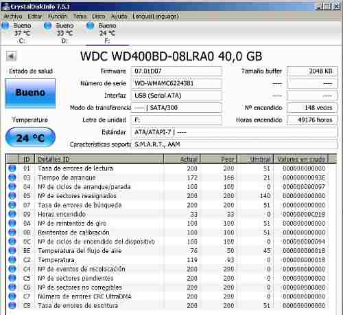 Disco Duro Sata - Western Digital 40gb Usado