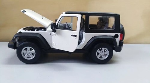 Jeep Rubicon Wrangler Blanco, Escala cms Largo Metal