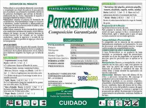 Potkassihum Fertilizante 40% Potasio, 13% Nitrógeno