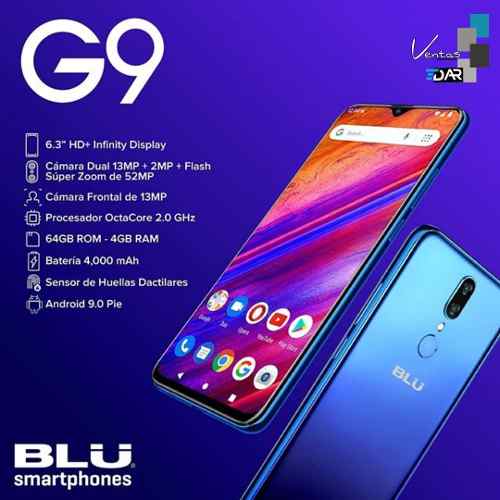 Blu G9 - Azul 64gb+ 4gb Ram /cam 13mp/13mp - Nuevo 230 Vrds