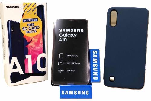 Samsung Galaxy A10 L A T I N O S +forro+vidrio+microsd -140-