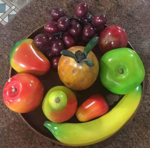 Bandeja Con Frutas De Madera