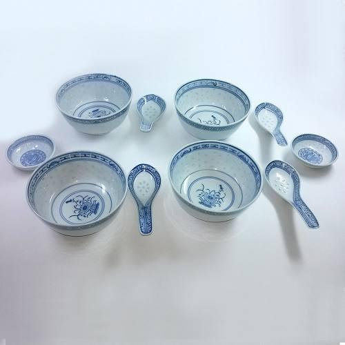 Juegos De Tazas Chinas Para Sopa Con Cucharas, De Cerámica