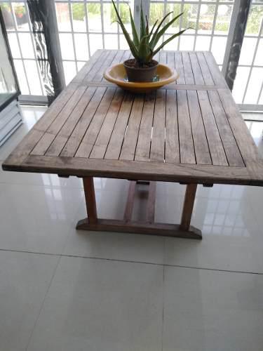 Mesa De Teka De Jardin Extendible