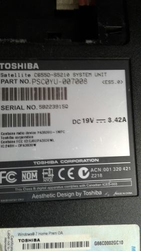 Tarjeta Madre De Lapto Toshiba Satélite C655d