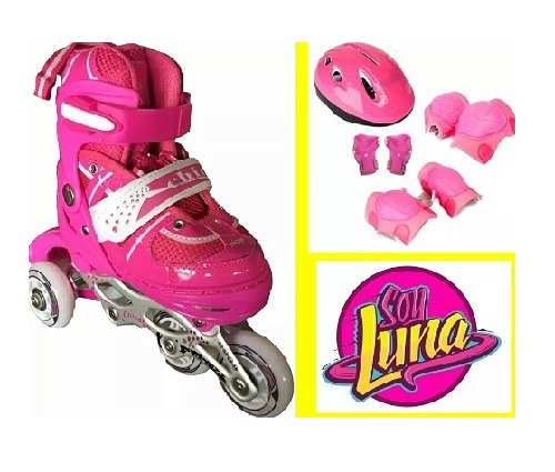 Patines De Niña Soy Luna En Línea Con Accesorios Y Bolso.