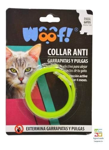 Collar Antipulgas Para Gatos Woof 30cm