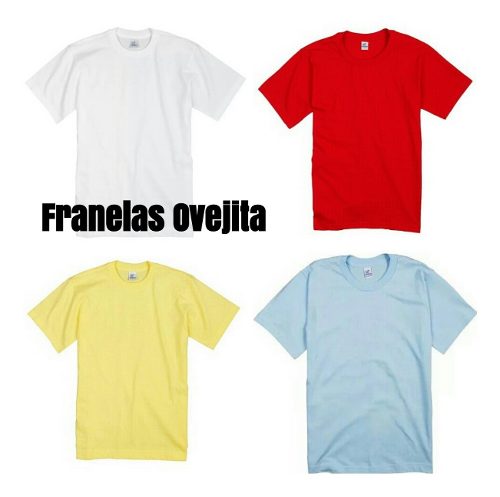 Franelas Ovejita Escolares; Blanco, Amarillo, Rojo Y Azul