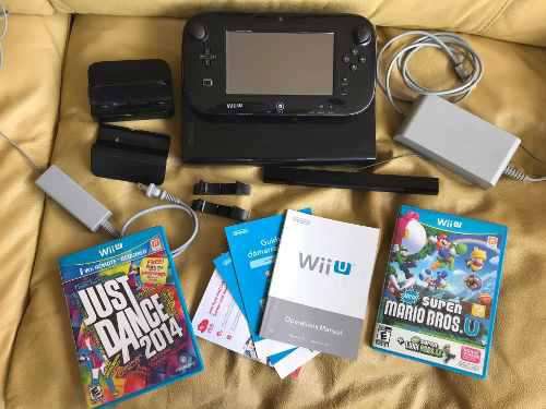 Nintendo Wii U 32gb Negro Con Todos Sus Accesorios +2 Juegos