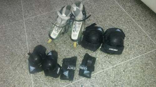 Patines Roller Blade Con Rodilleras Coderas Y Anti Fractura