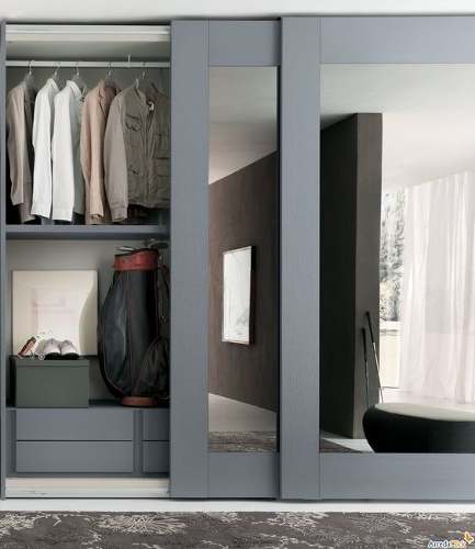 Puertas De Closet Con Marco De Madera Y Vidrio O Espejo