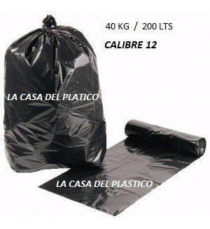 Bolsas Plasticas Negras Para Basura 40kg C12 200 Litros
