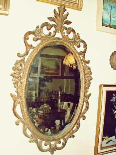 Espejo Antiguo Marco Color Bronce De Estilo Bonito Diseño
