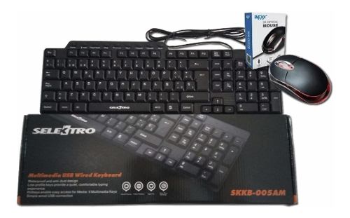 Kit Teclado Mouse Optico Negro Usb Ultra Slim Nuevo Combo