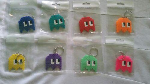 Llaveros Fantasma De Pacman En Hama Beads.