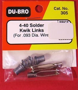 4-40 Solder Kwik Links Ref 305 Dubro. 3 Vrdes