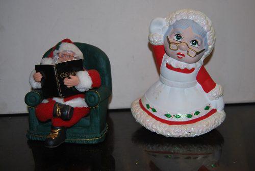 Figura Y Ceramica Navidad Señor Y Señora Claus Adornos