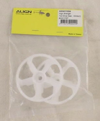 High Strength Tail Drive Gear, White (2). Align. 5 Vrdes