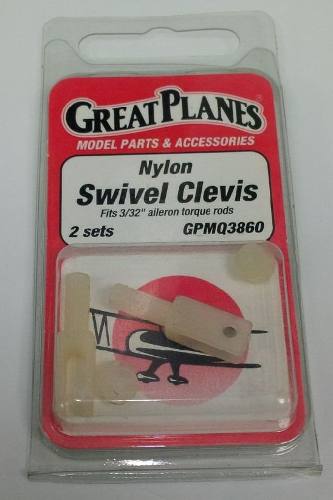 Nylon Swivel Clevis Fits 3/32 Ref  Great Planes. 3 Vrdes