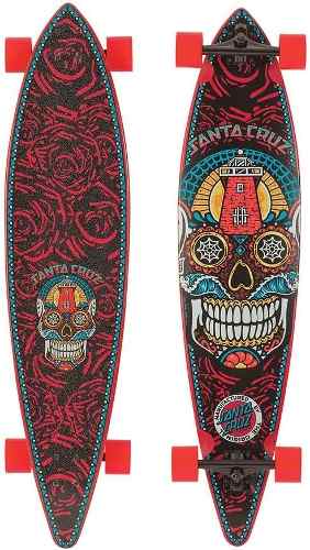Patineta Longboard Completa Santa Cruz Sugar Skull Pintail