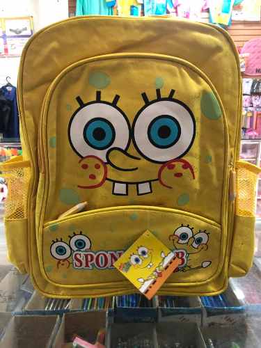 Morral Escolar 5 Verde O Al Cambio Bolso Grande Bob Esponja