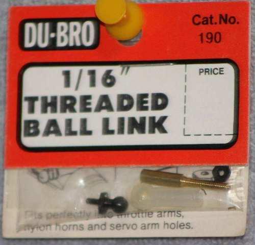 1/16 Threaded Ball Link Eslabón Ref 190 Dubro. 3 Vrdes