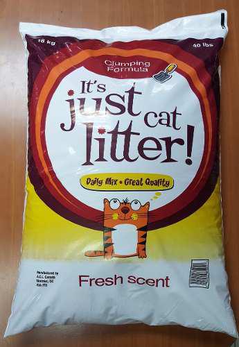 Arena Gatos Just Cat Litter 100 % Bentonita Canadiense 18 Kg