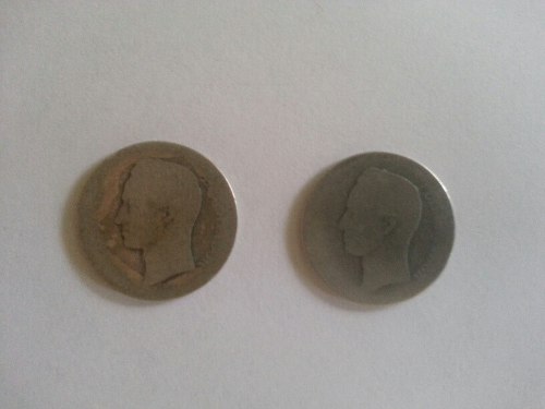 Dos Monedas De Plata De Un Bolivar 