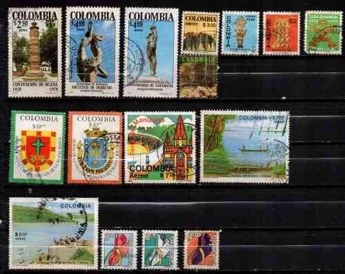 Estampillas Colombia 1978-79 Usadas