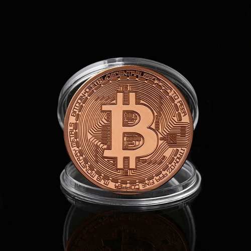 Moneda Coleccion Bitcoin Banada Bronce (mica Estillada Envio