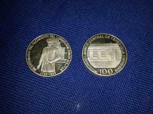 Monedas De Plata Bicentenario Del Nacimiento Del Libertador.