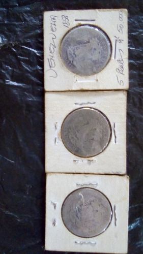 Monedas Venezolanas De 5 Reales Plata