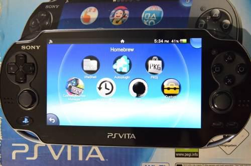 Ps Vita + Caja + Memoria 4gb + 2 Estuches