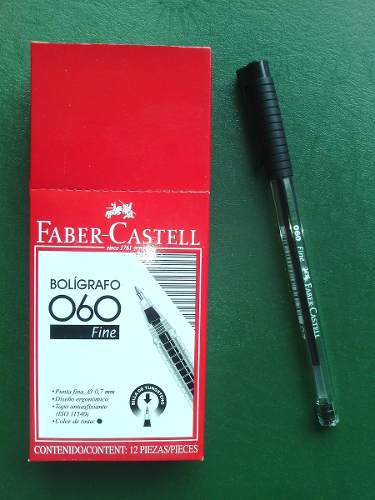 Bolígrafo Faber Castell 060 Punta Fina Color Negro Cajax12