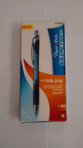 Bolígrafo Kilómetros Papermate Inkjoy 550rt Azul