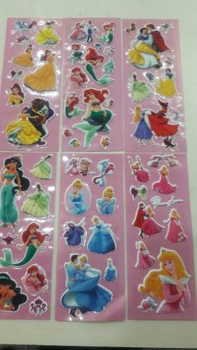 Calcomanias Stickers Cotillon Princesas 2 Blister