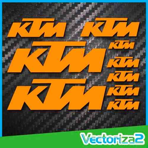 Ktm Kit Calcomanias Sticker Logos Moto 9 Piezas