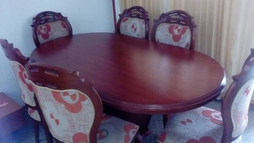 Juego De Comedor De 6 Sillas En Madera. Excelente Estado