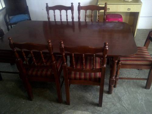 Juego De Comedor De Madera 6 Sillas