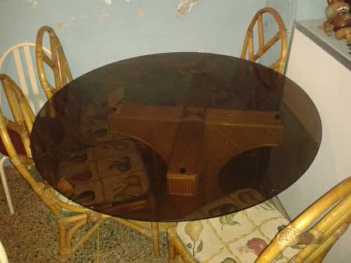 Juego De Comedor De Rattan 4 Sillas