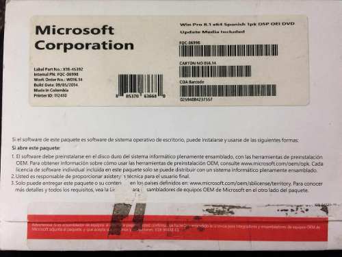 Licencia Windows  Bit Original