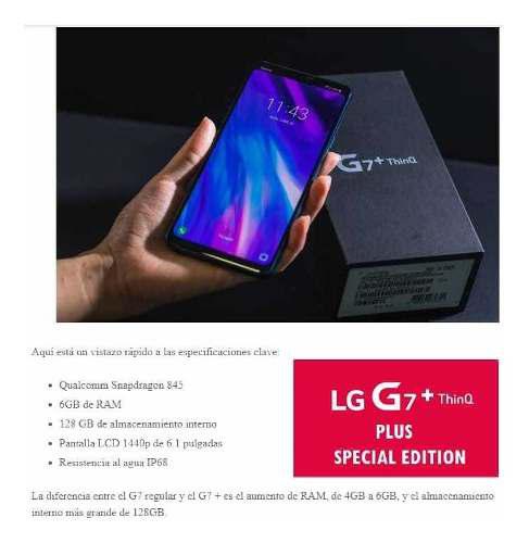 Celular Lg G7 Plus + Ithink 128 Gb 6 Dd Nuevo Paq Original