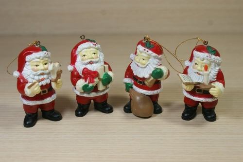 Set 4 Santa Claus Para Arbolito De Navidad