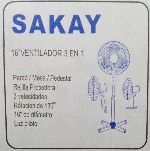 Ventilador 3 En 1 Sakay 16 Pulgadas Blanco