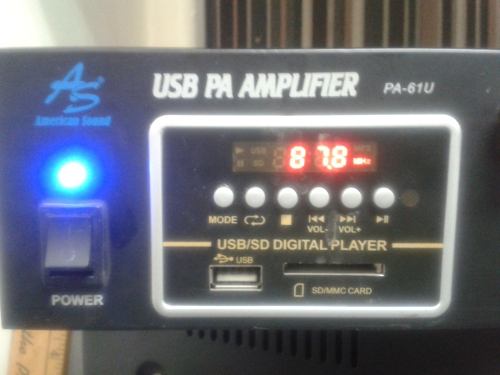 Amplificador De Musica De Ambiente Pa-61u Usb / Radio Fm